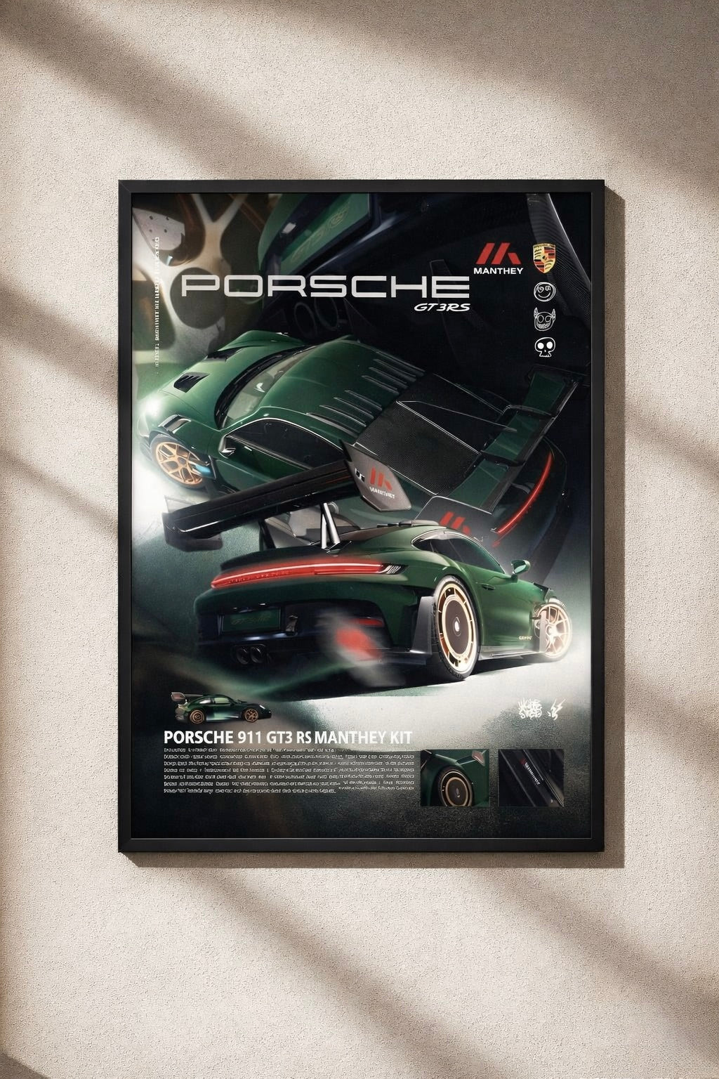 Porsche 911 GT3 RS Manthey Kit Wall Art Poster | Performance Racing Print