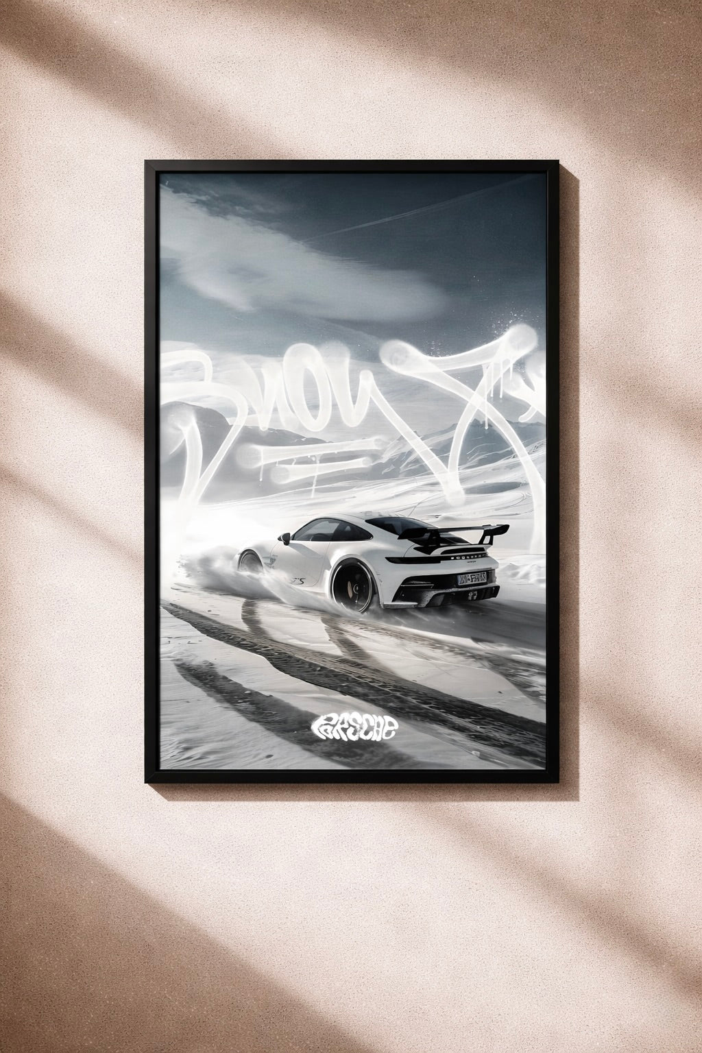 Porsche 911 GT3 RS Snow Drift Wall Art Poster | Winter Performance Print