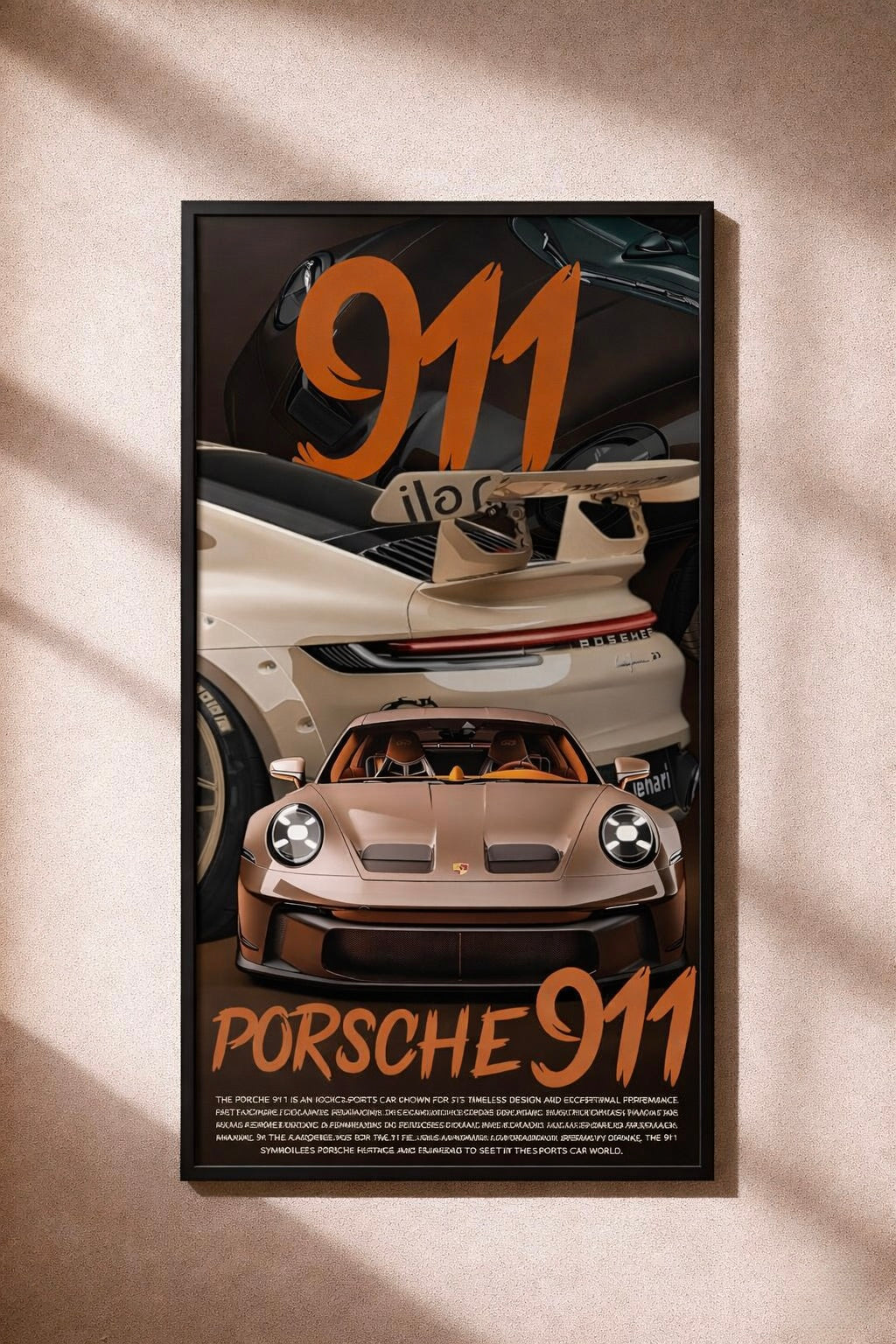 Porsche 911 Artistic Wall Art Poster | Modern Sport Car Print