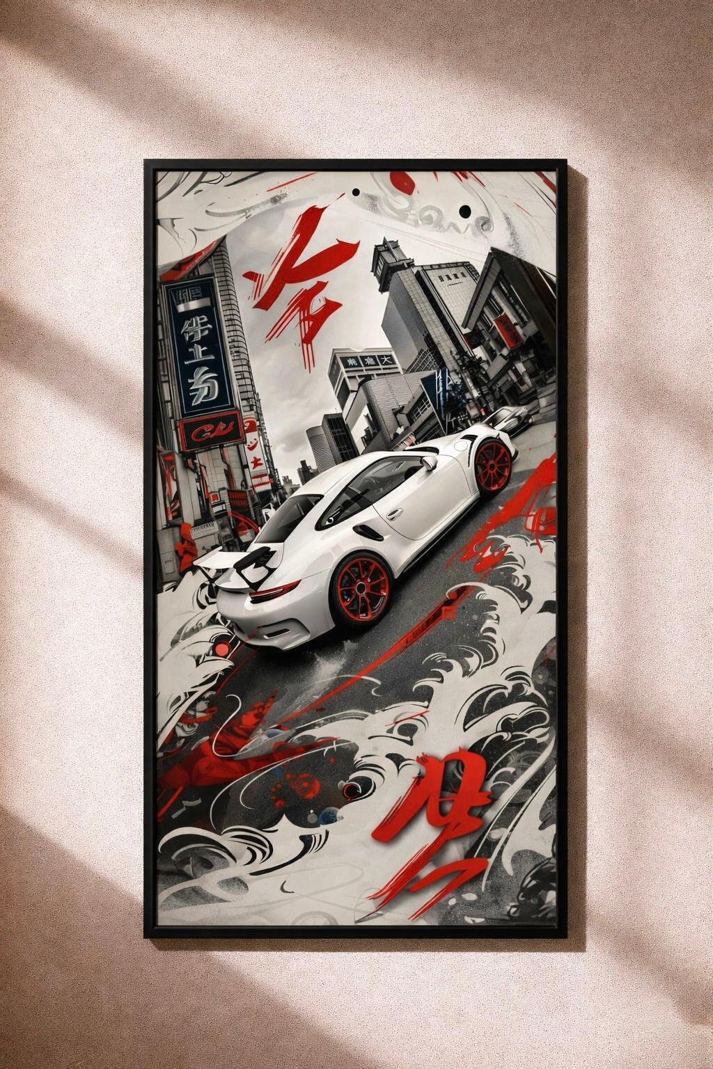 Porsche 911 Urban Japanese Style Wall Art Poster | Street Racing Print