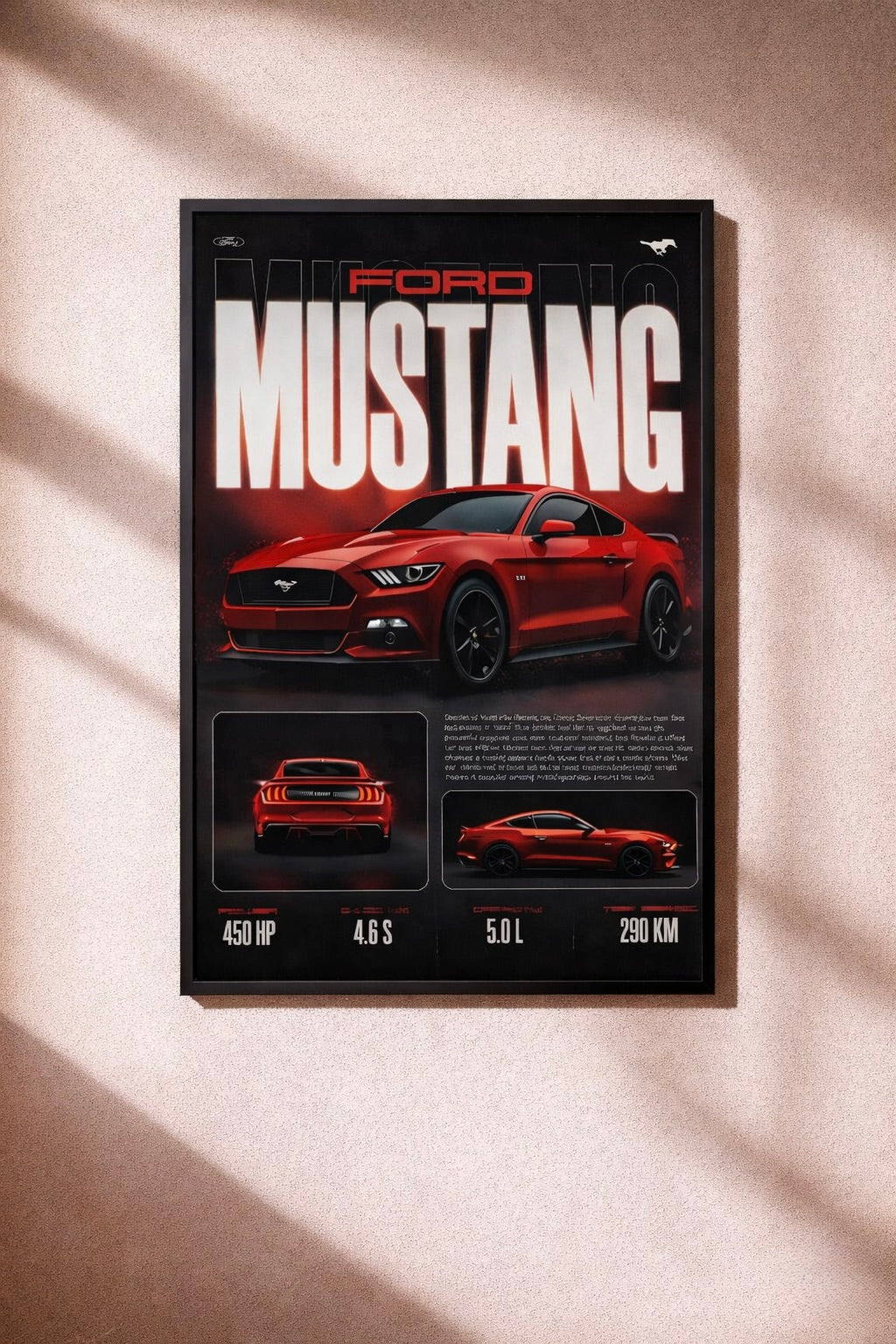 Ford Mustang Wall Art Poster | American Muscle Car Print