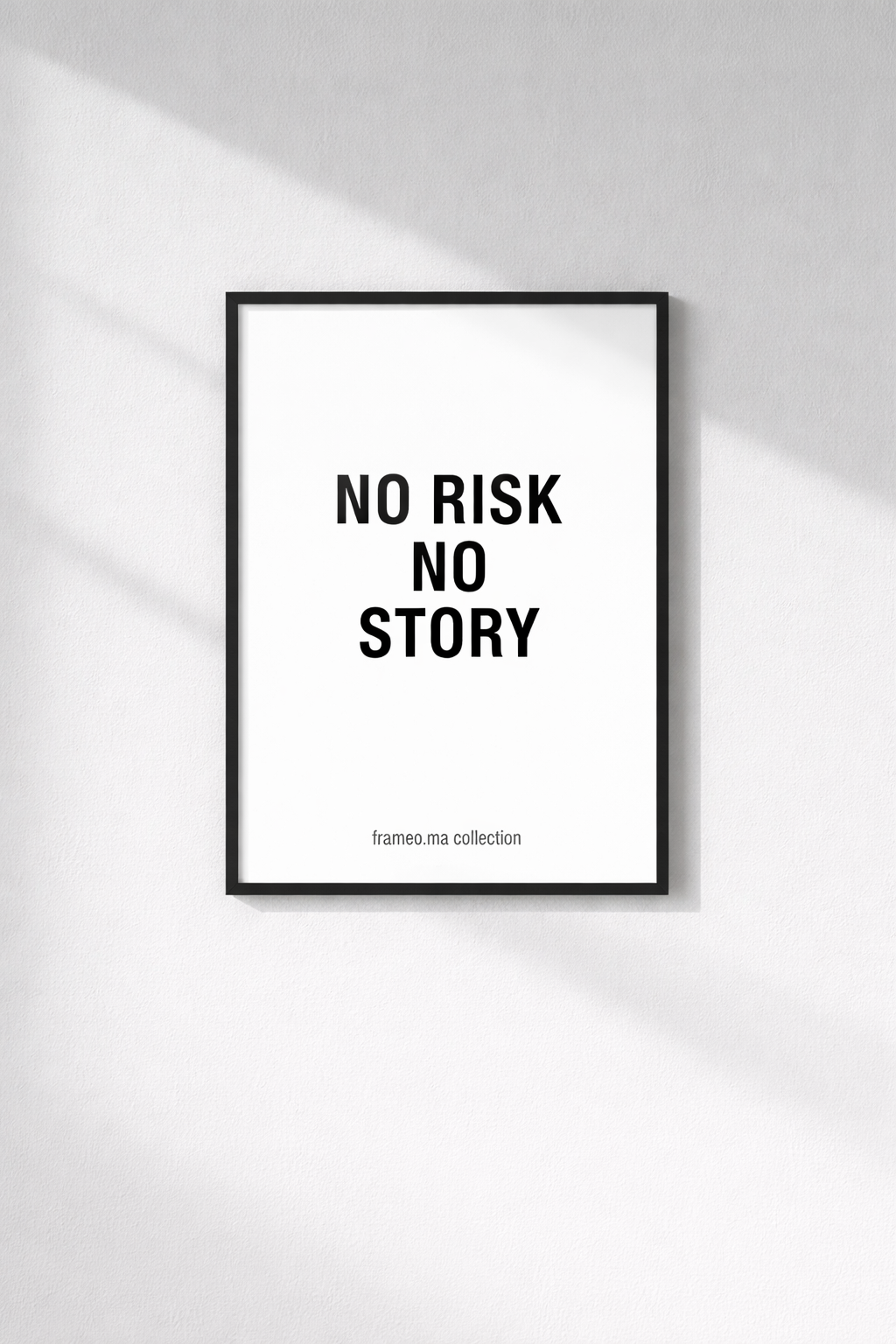 No Risk No Story Wall Art Poster | Minimalist Motivational Print