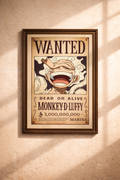 Monkey D. Luffy Wanted Poster | Vintage Anime Wall Art