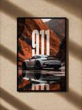 Porsche 911 – Poster Encadré Premium