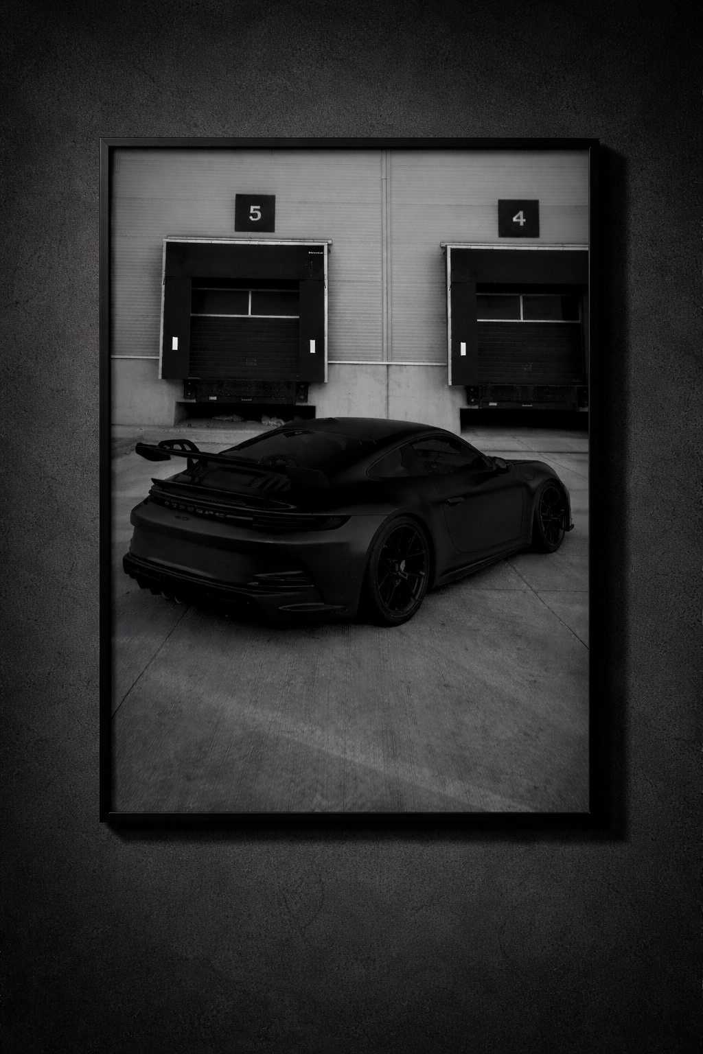 Porsche 911 Noir – Poster Encadré Premium