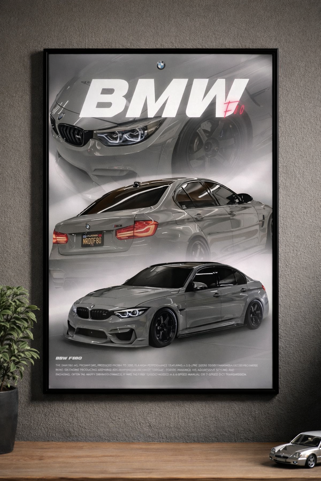 BMW M3 F80 – Poster Encadré Premium
