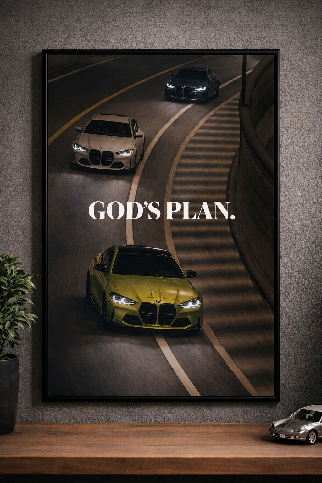 God’s Plan – BMW Poster Encadré Premium