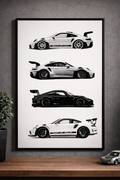 Porsche 911 Collection – Poster Encadré Premium