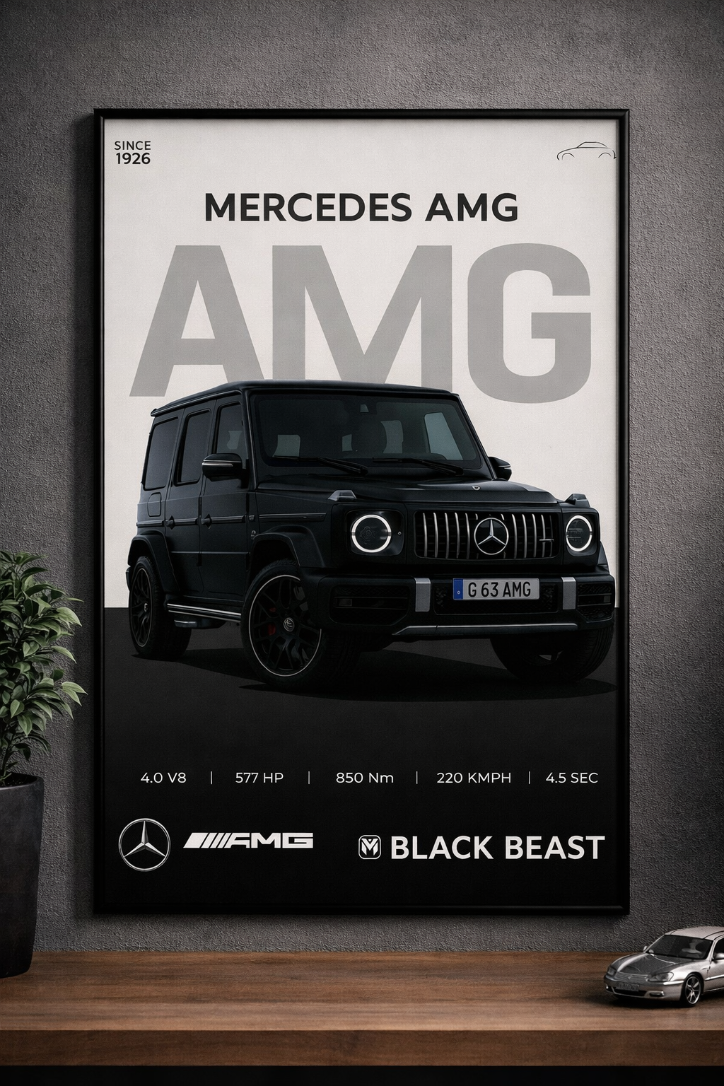 Mercedes AMG G63 – Black Beast Poster Encadré Premium