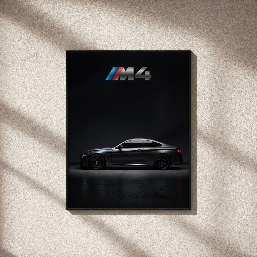 BMW M4 Shadow Edition Wall Art Poster | Modern Luxury Car Print
