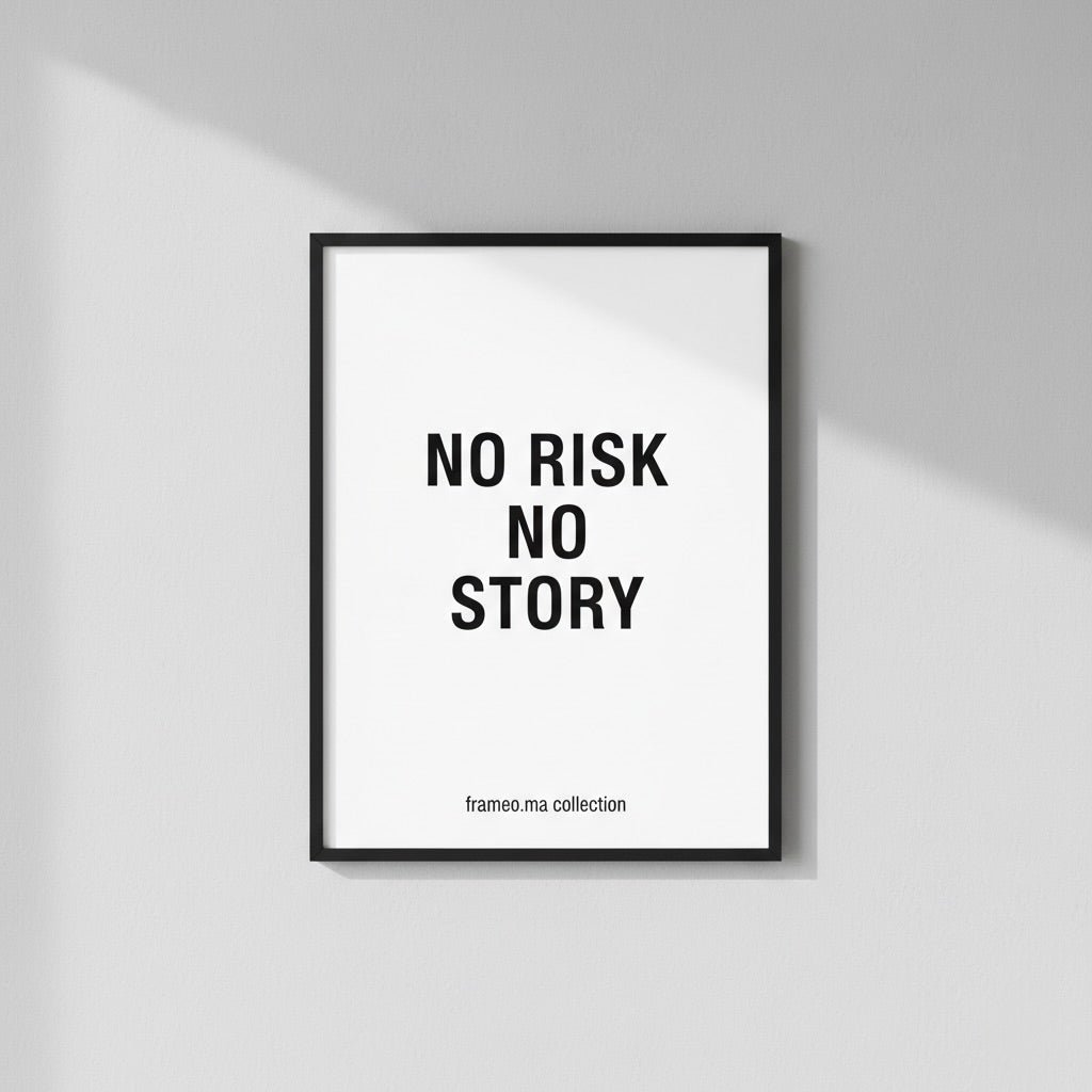 No Risk No Story Poster | Minimalist Motivational Wall Art